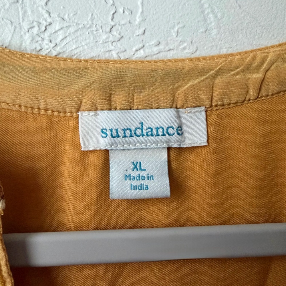 Sundance Golden Hopes Tunic Yellow Embroidered Bird Top Size XL - Picture 2 of 8